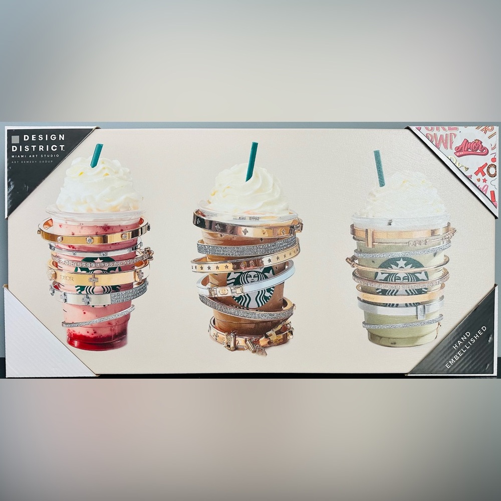 ✨NWT Luxury Inspired Coffee Canvas Art {Starbucks} Chic Fashion Wall Decor💕💋